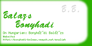 balazs bonyhadi business card